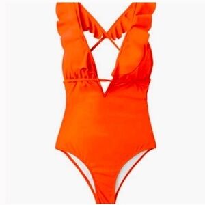 CUPSHE Falbala One Piece Swimsuit Swimsuit, orange size medium